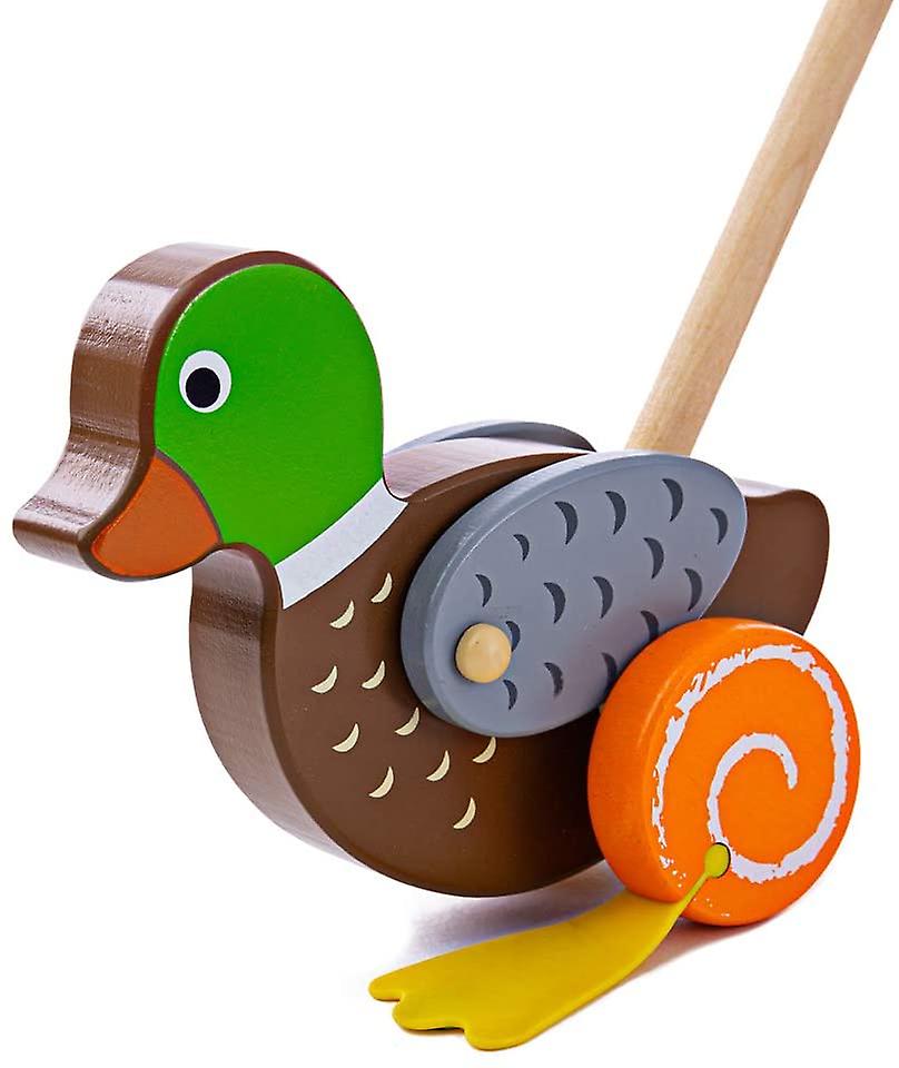 Bigjigs trä push längs anka