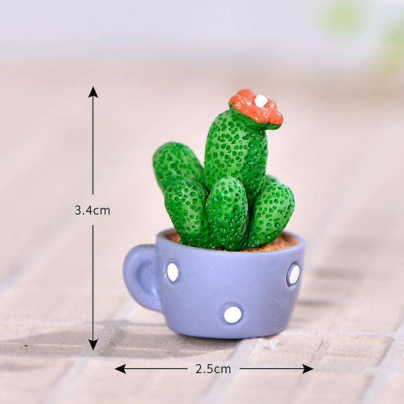 10pcs μίνι κάκτος λουλούδι μικροσκοπικά ειδώλια γλάστρα χυμώδη φυτά νεράιδα κήπο μικρο στολίδι κουκλόσπιτο diy σπίτι διακόσμηση σπίτι χειροτεχνίες