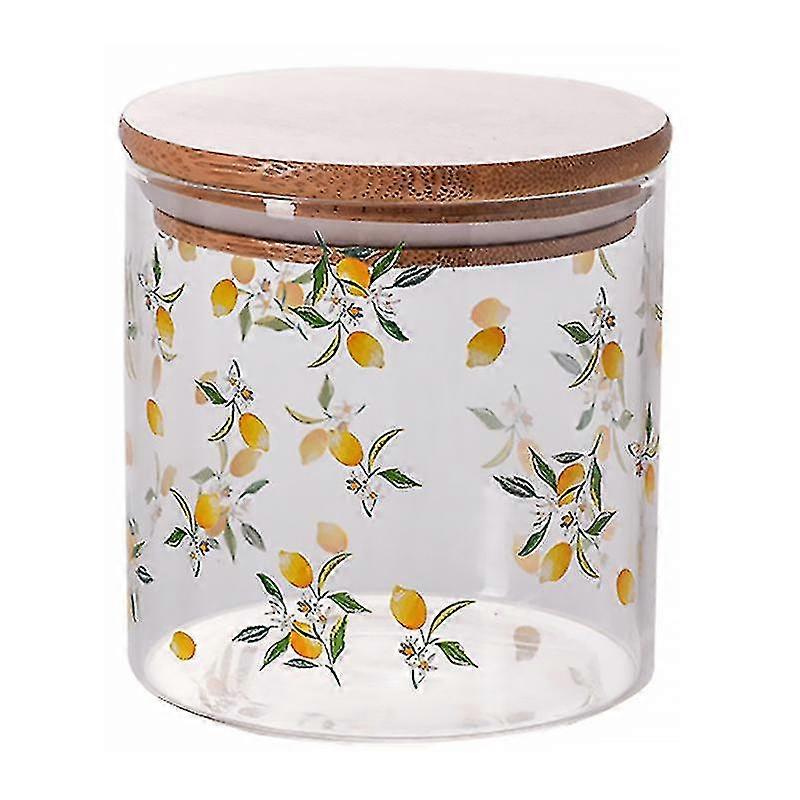 1pcs Food Containers,  Lemon Pattern Sealed Canister