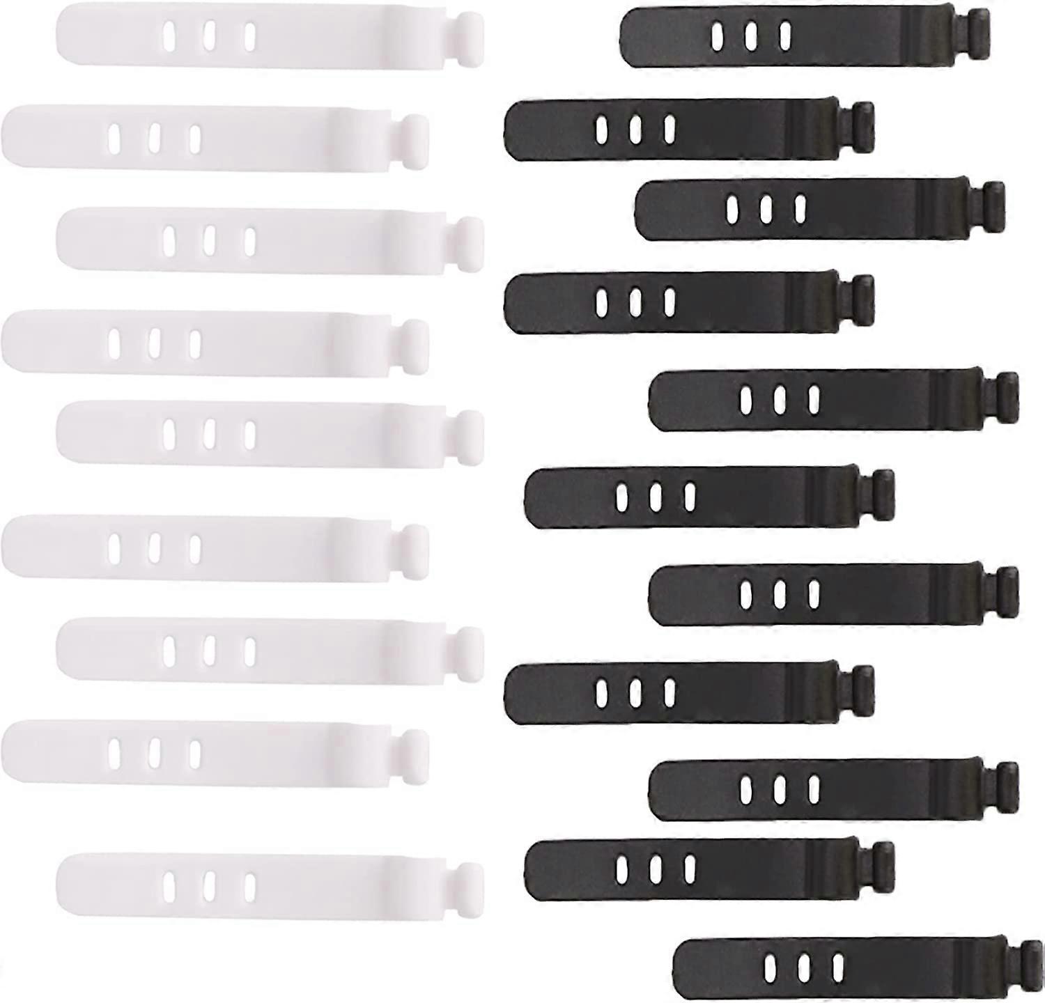 20 pack resealable silicone cable ties, (black, white) 80mm