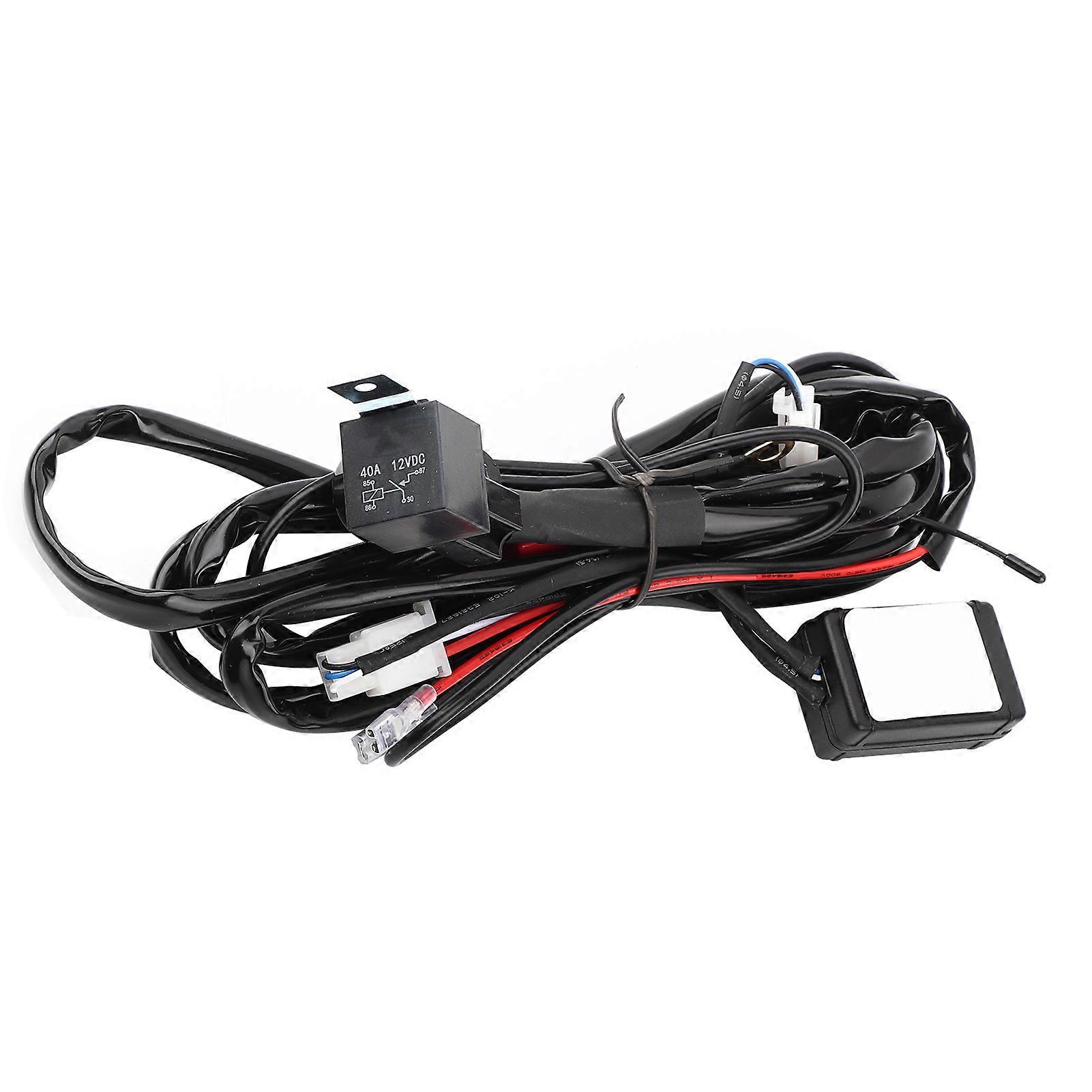 200cm Light Bar LED Lamp Wiring 40A Relay Fuse On off strobe Remote Control Switch E2U350