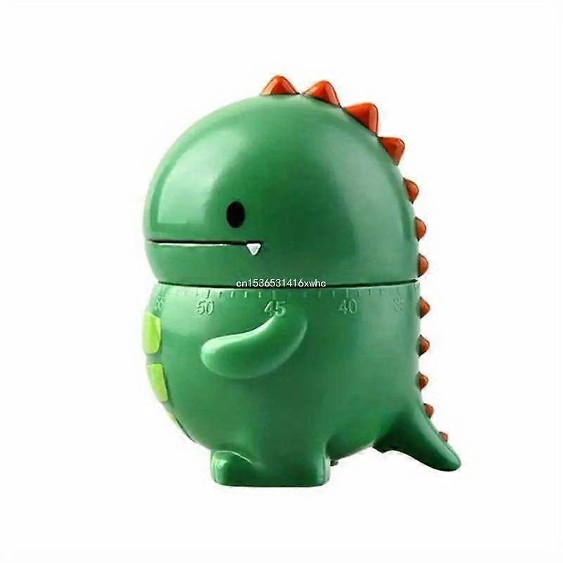 Dinosaur-Shaped Mechanical Kitchen Timer - Durable Abs, Perfect For Cooking, Baking & Exercise - Green/Pink