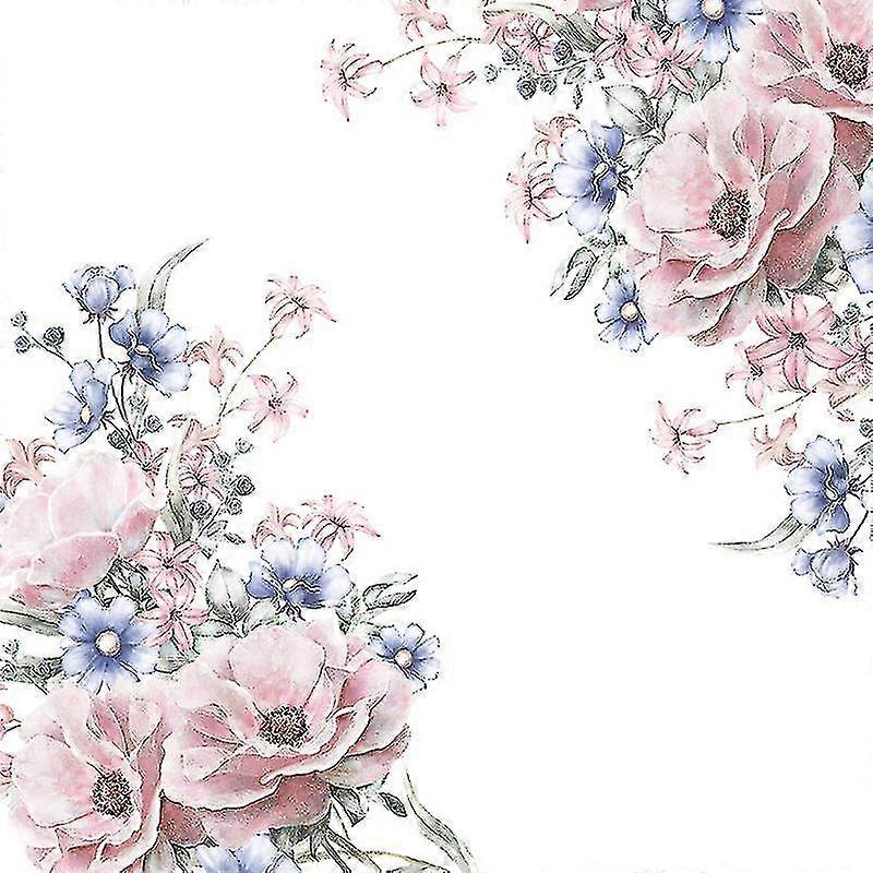 花柄の牡丹の壁のステッカー, ピンクブルー牡丹ローズブーケの花取り外し可能な皮とスティックの壁のデカール, DIYアートヴィンテージブロッサムの花の壁紙