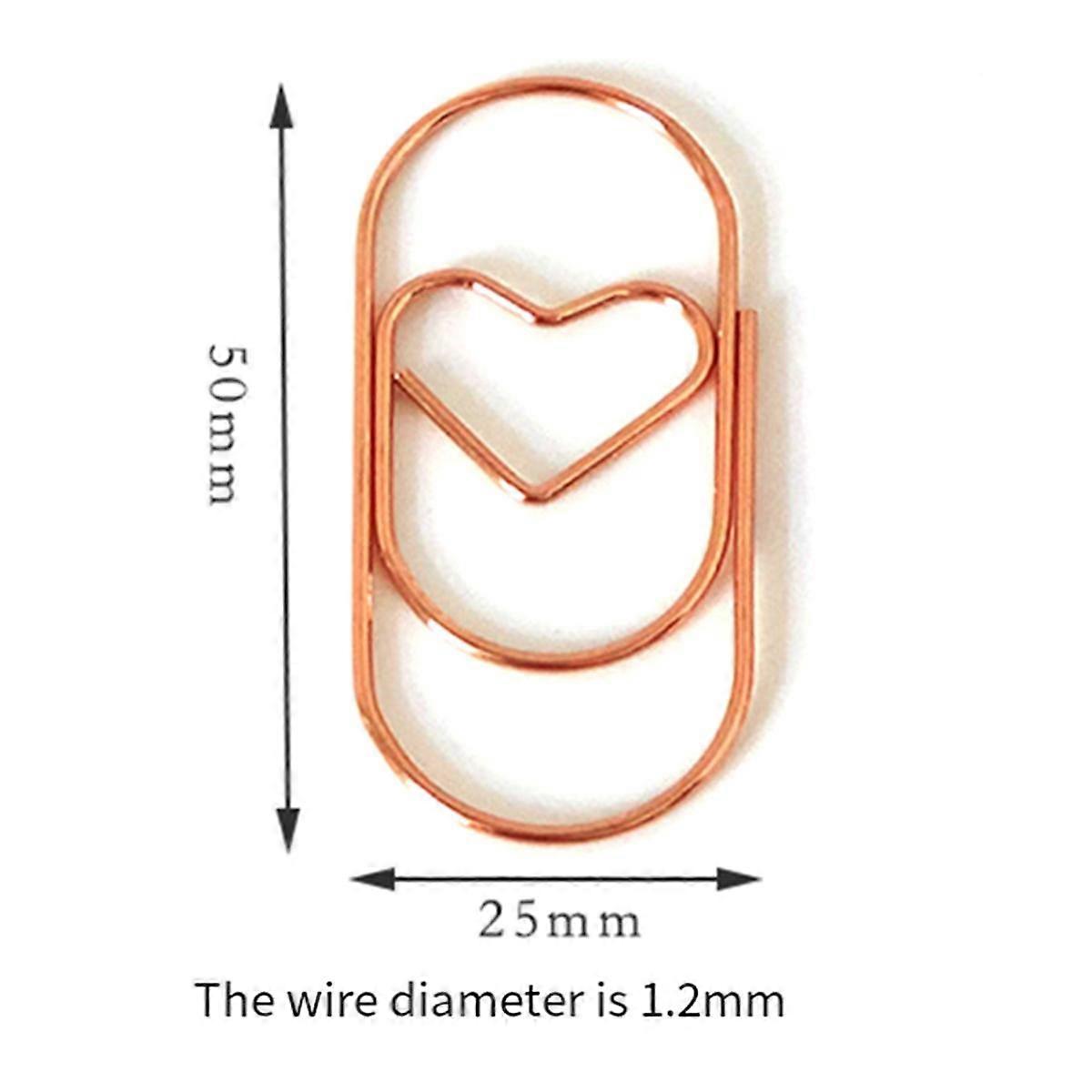 50PCS Paper Clips Cute Love Heart Shaped Paper Clips Paper Clip Bookmark Clips for Office School Desk Organizers