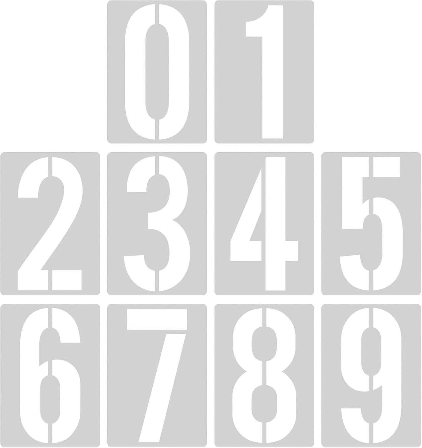 20 cm (8) stencil per numeri grandi, modello da 0 a 9 numeri cordolo riutilizzabile in plastica