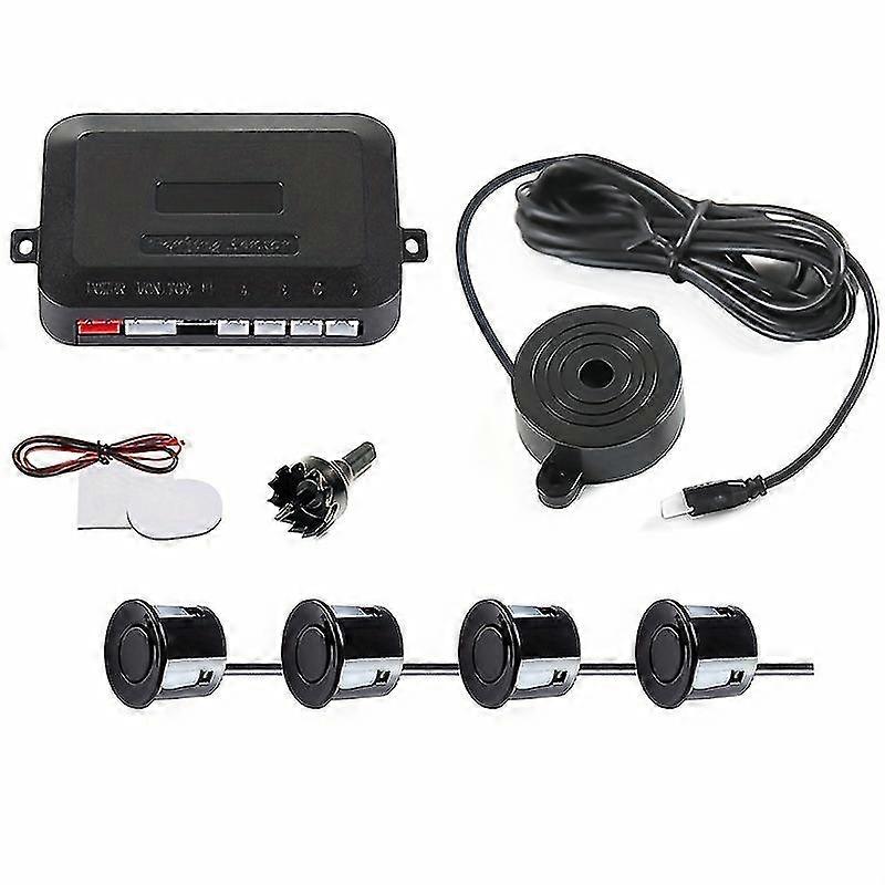Car Reversing Radar With 4 Parking Sensor Probes, Buzzer Sound Alert Indicator, 22mm Diameter 12V 8 Colors Optional-YuJia