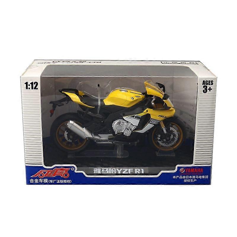 אופנוע צעצוע מתכת Diecast דגם 1:12 קנה מידה ימאהה YZF-R1 סופר מירוץ אוסף חינוכי מתנה לילד מתנה מעולה