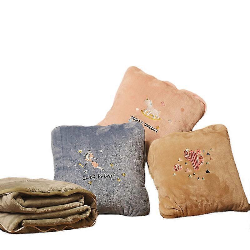 Pillow And Quilt Dual-purpose Air Conditioner Quilt Lunch Break Thickened Fold Car Pillow Nap Blanket Pillow
