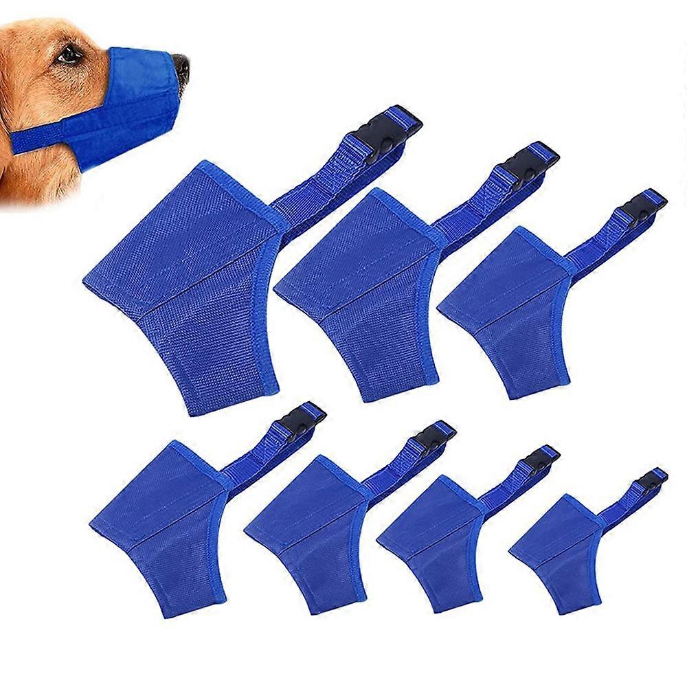 7PCSDifferent sizesDog Muzzles compatible with Biting Barking Chewing, Adjustable Dog Mouth Cover compatible with Small Medium Large Dogs, Soft Comcom