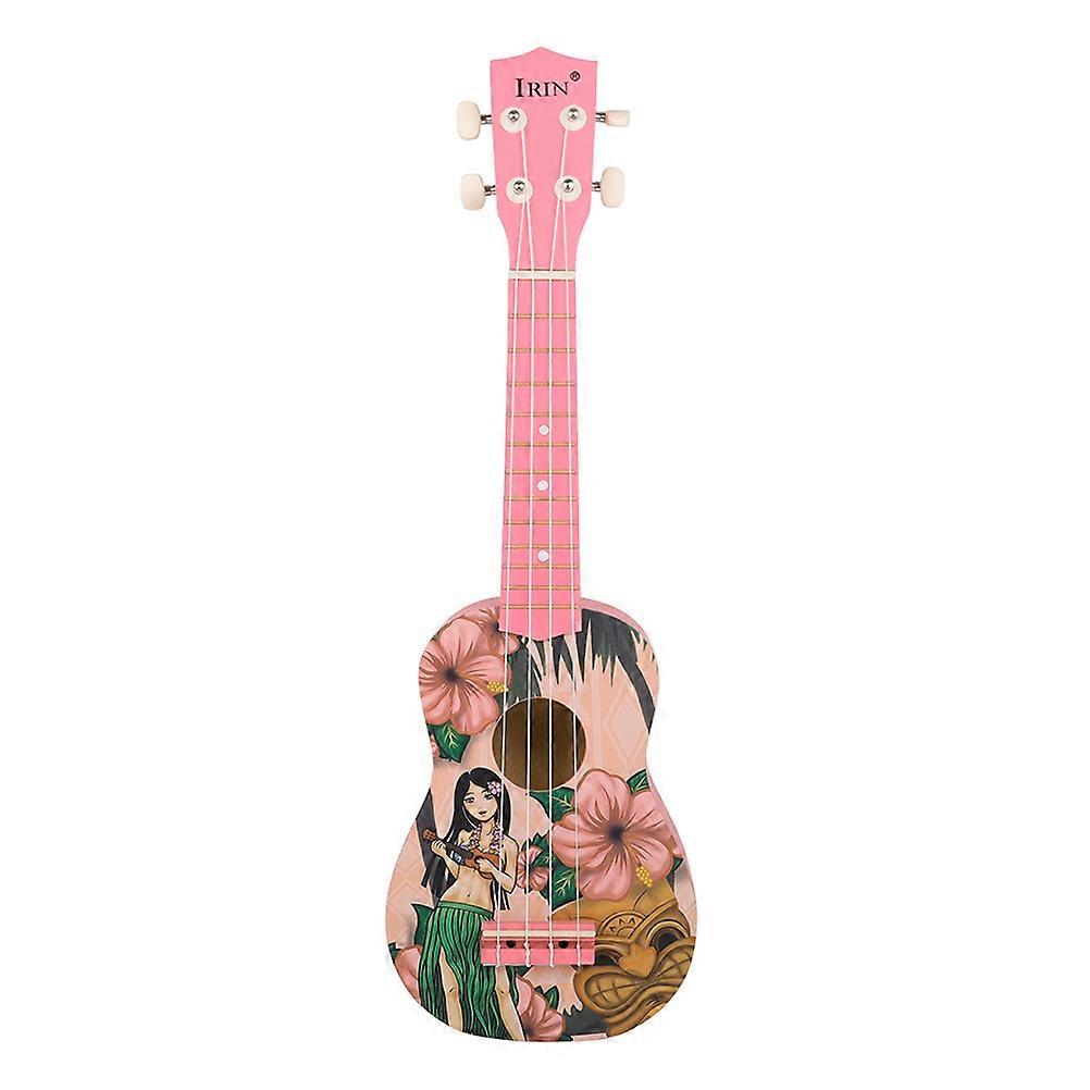 1 Pc Colorful Beginner 21 Inch Ukulele Lovely Small Size Four-string Ukulele Pink