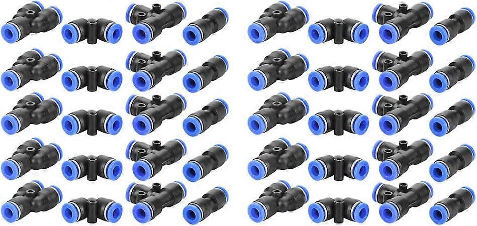 Cuplaje pneumatice rapide, 40buc 6mm Conector furtun de aer conector pneumatice împingător pneumatice împingător pneumatice Fitinguri rapide 4 forme, accesorii pneumatice