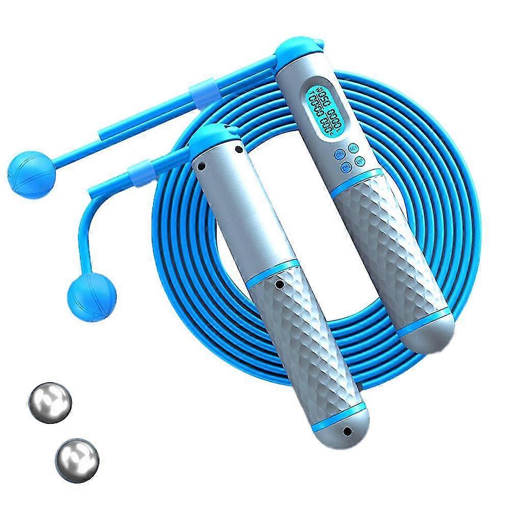 adjustable counter weighted speed skipping rope with calorie timer for training fitness exercise