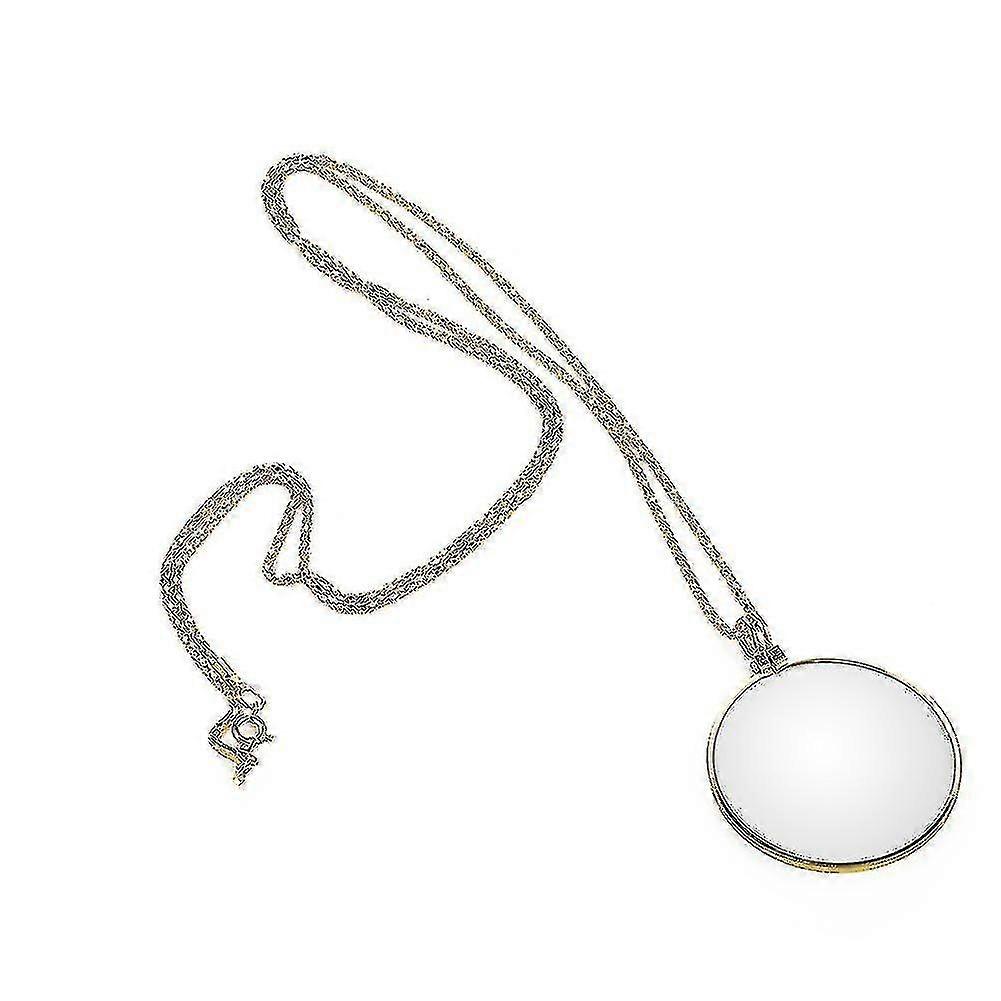 4pcs 5x Magnifier Monocle Lens Necklace Magnifying Glass Loupe Gold Necklace Magnifier -bb Happy H