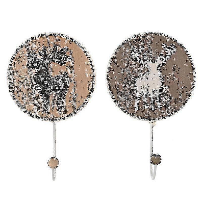 2pcs Thème de Noël Elk Pattern Hook Wooden Stocking Hook Décoration