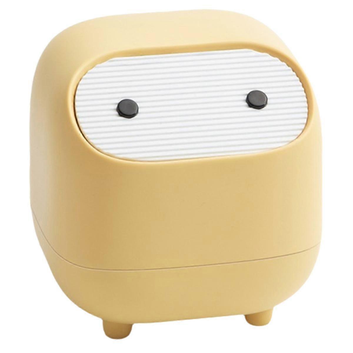 Desktop Trash Can, Small Office Supplies, Mini Double-Layer Push-Down Trash Can, Cute Trash Storage