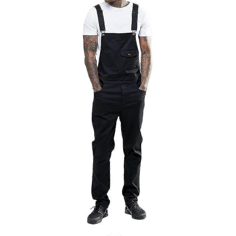 Men Slim Fit Denim Jumpsuit Bib Romper Casual Overalls Dungarees Tw