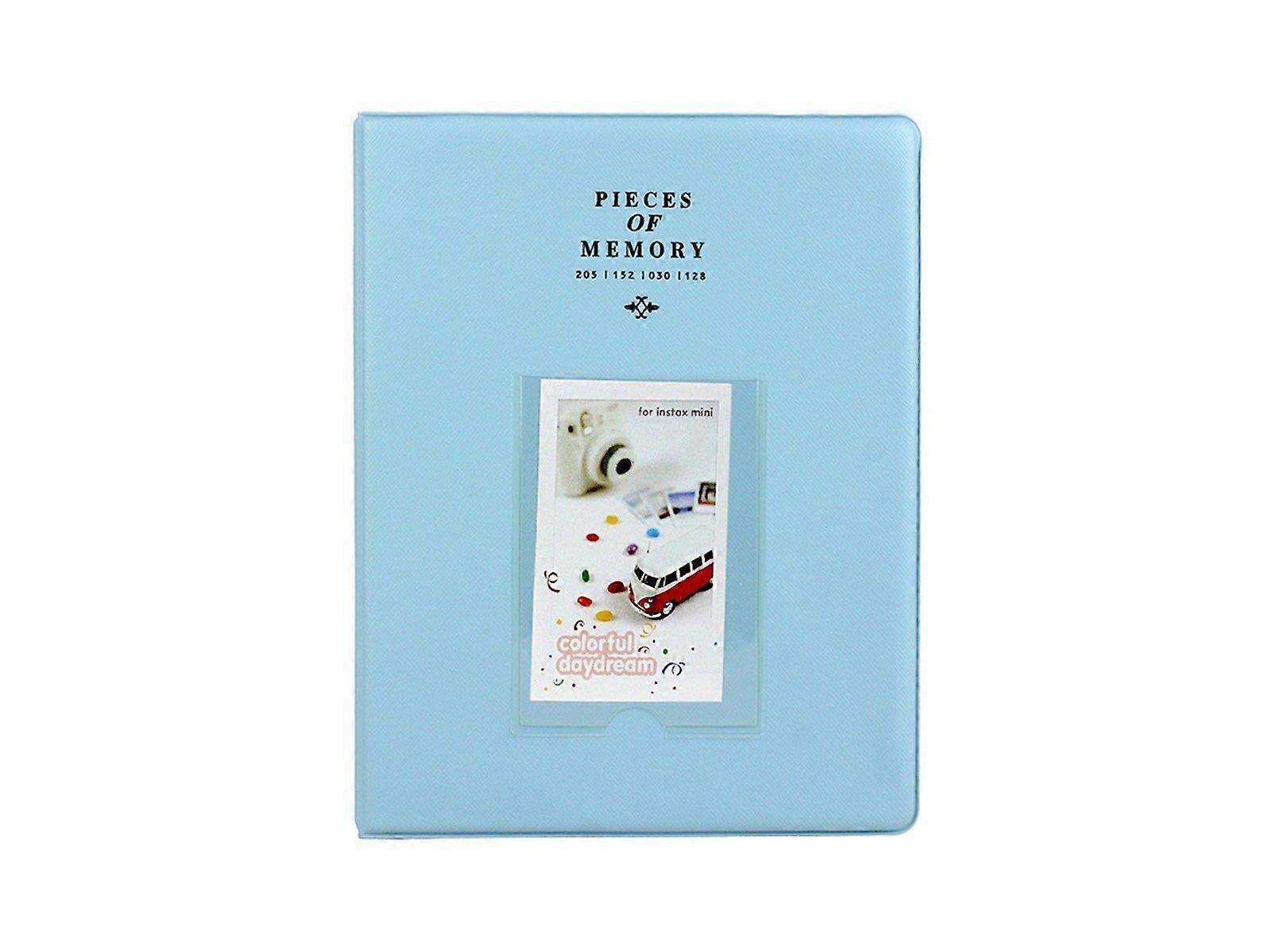 128 Pockets Album Photo Storage Case for Polaroid Photo Fuji Camera Film - Blue