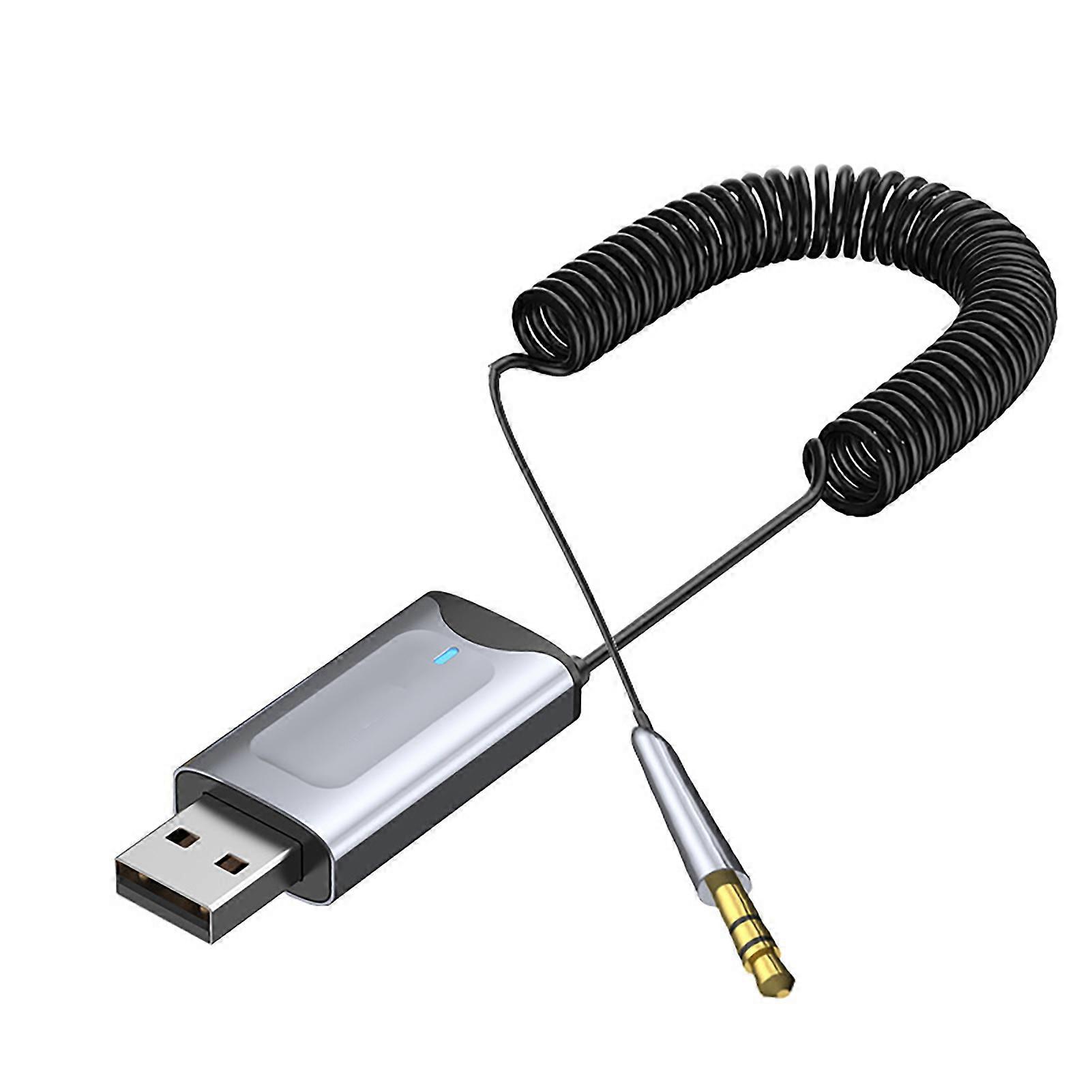 Aux to Bluetooth-compatible Receiver for Car with USB to 3.5mm Audio Jack Durable Adapter Support SBC/AAC Audio Decoding