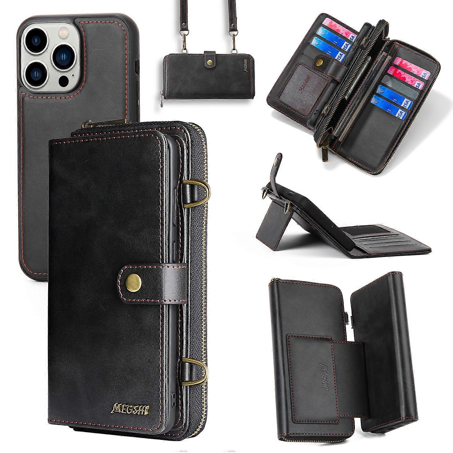 PU Leather Wallet Case Multifunction Magnetic Phone Case For iPhone 13 14