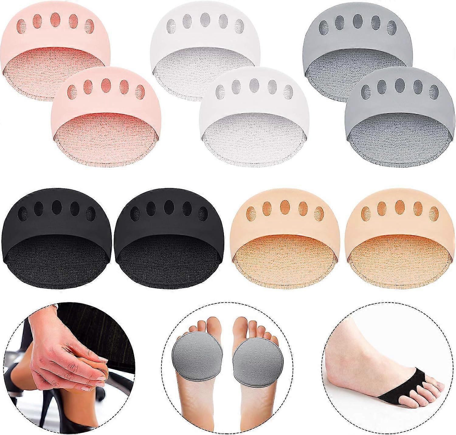 Honeycomb Cloth Forefoot Pads Metatarsal Pads Toe Protection Cushion, 5 Colors (5 Pairs),2024 Ping