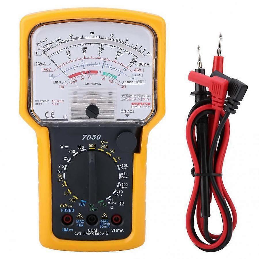KT7050 Multi-Function High Accuracy Ohm Multimeter Tester Analog Multimeter Electrical Tester, Ohmmeter, Measures AC/DC Voltage, DC Current, Resistanc