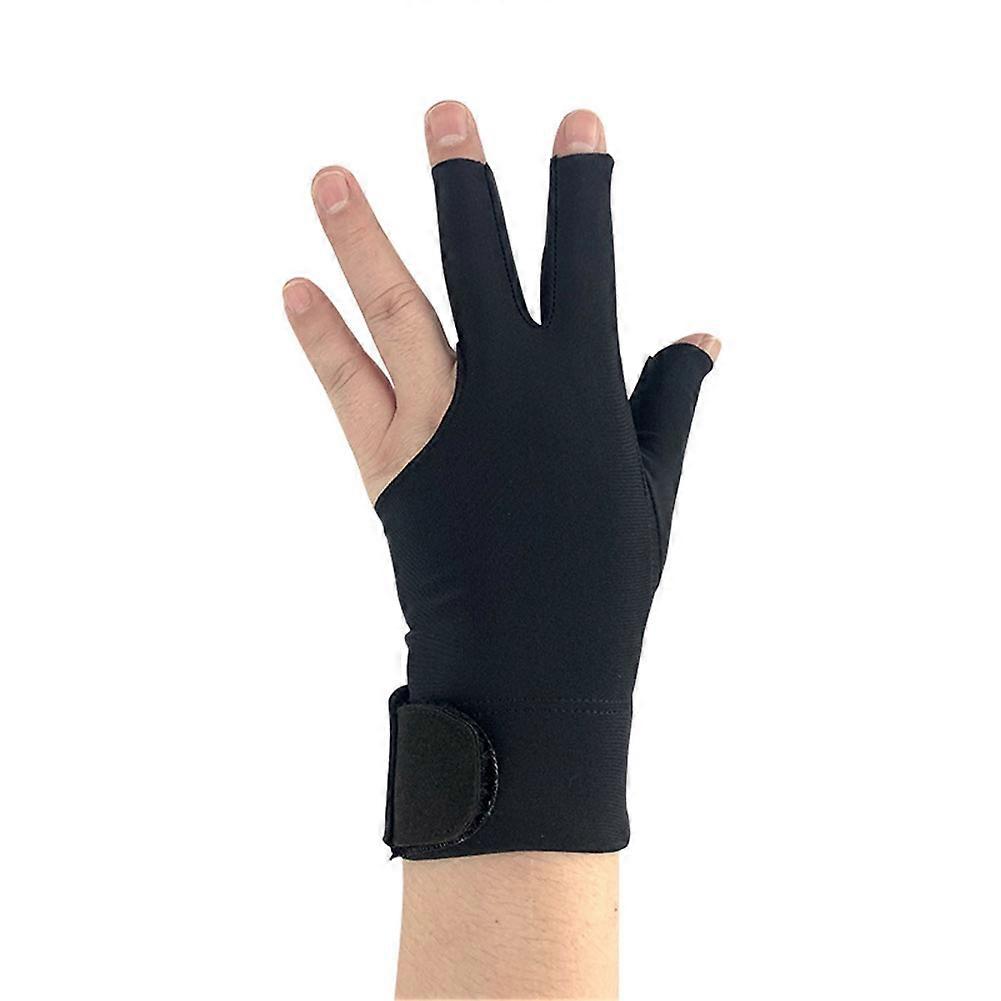 Black/Red Three-Finger Billiard Gloves Wear Resitant Durable Sports Gloves for Play Billiard