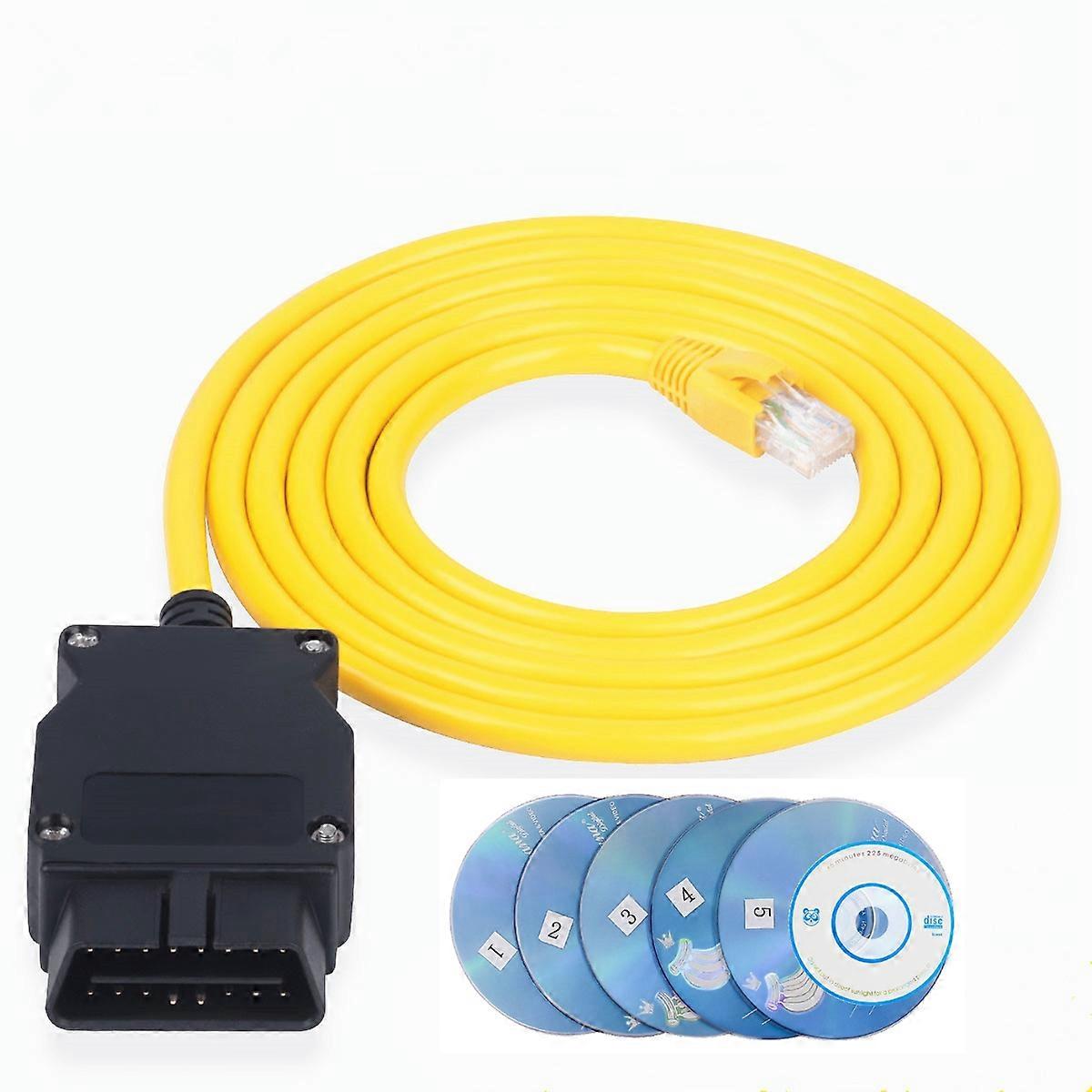 10pcs/Lot Professional Ethernet to OBD 16Pin Interface Cable F-Series for BMW ENET ICOM Coding Connector Cable