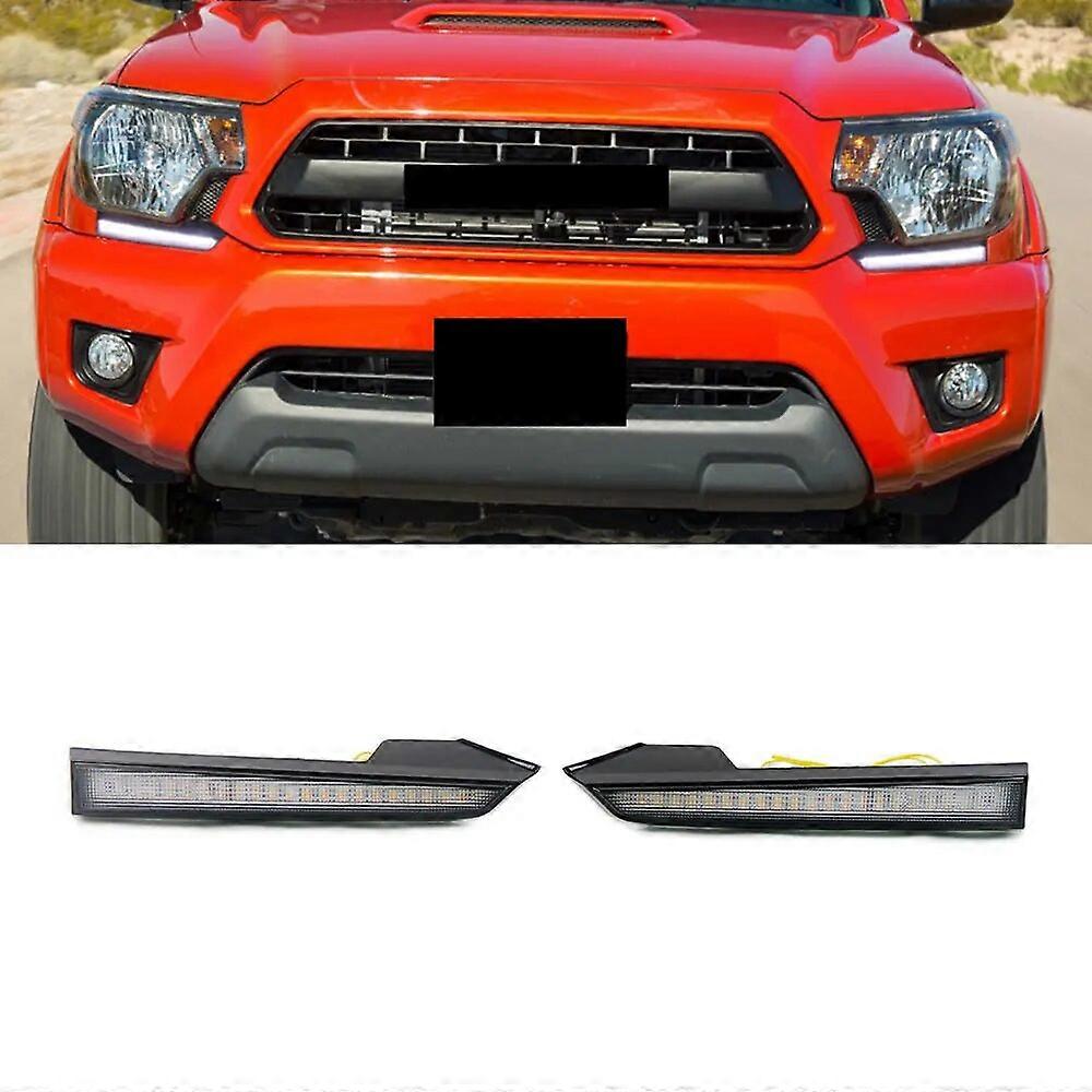 1 Set Car LED Daytime Running Light For Toyota Tacoma 2005 - 2015 DRL Fog Lamp with Dynamic turn signal Fog Light