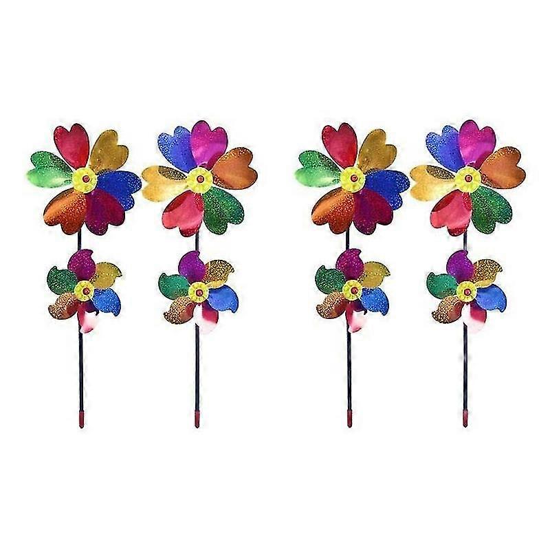 4 Pieces Wind Chime Pinwheel Windmill Suitable For Gardens/patios/balconies And Also A Nice Toy For Children