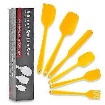 Wabjtam Silicone Spoon Spatula Set, High Heat Resistan Flexible Rubber Scraper, Cooking Mixing Baking Kitchen Utensils Set Of 6