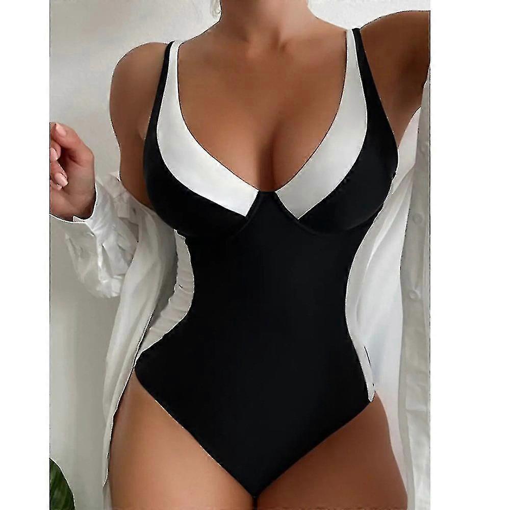 Femmes Maillots De Bain Color Block Une Pièce Maillot De Bain Plage Maillot De Bain Bikini Monokini