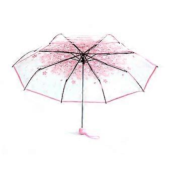 Kirschblüten Regenschirm Transparente Kuppel Bubble Regenschirm (pink)