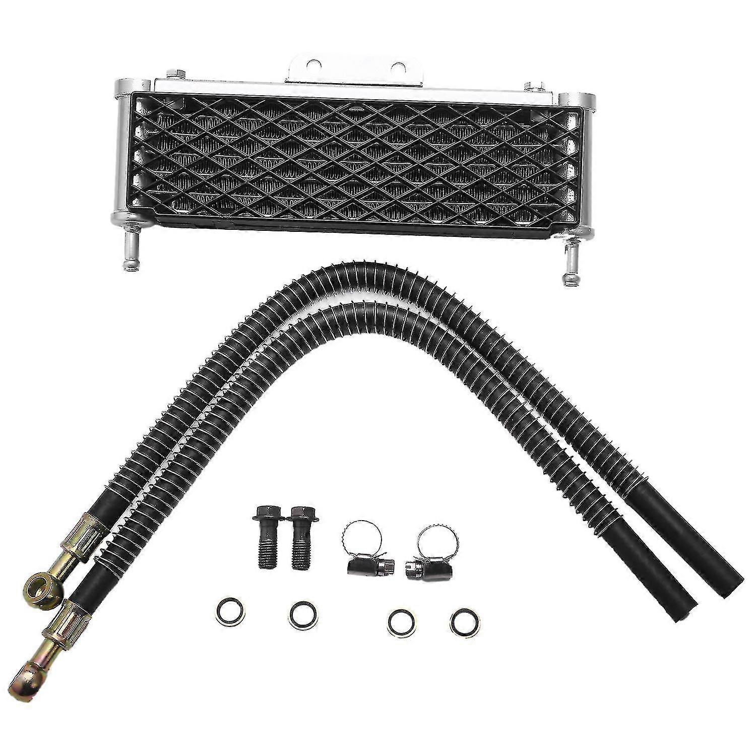 Motorcycle Oil Cooler 4 Rows Mesh Big Size With 10mm Tubling For 50cc-160cc Modify Oil-cooled Engin