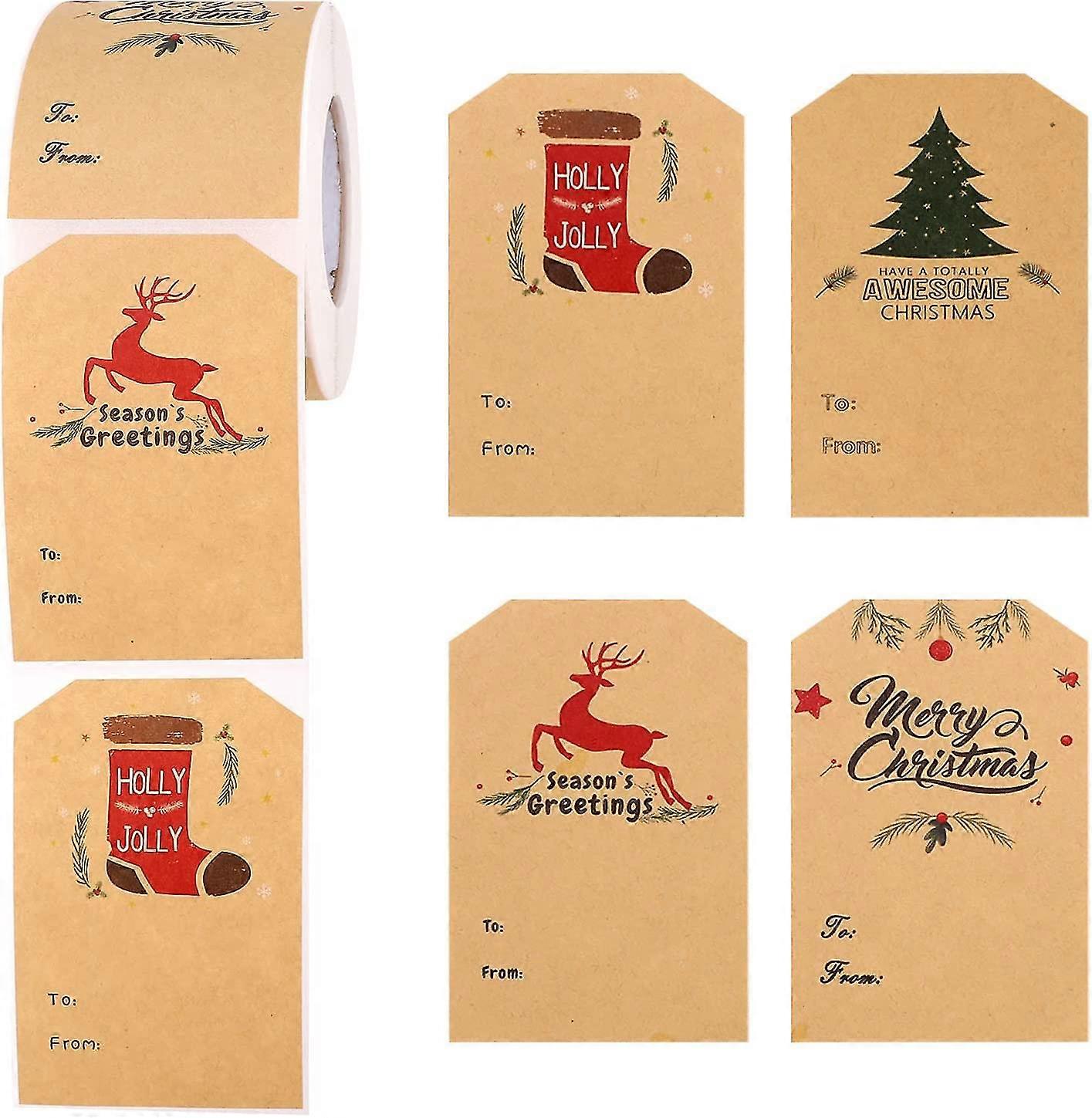 300pcs/rolls christmas gift stickers