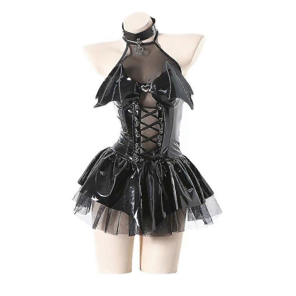 女性のための小悪魔のドレスレースアップバットコスチュームハロウィーンコスプレカーニバルコスチューム