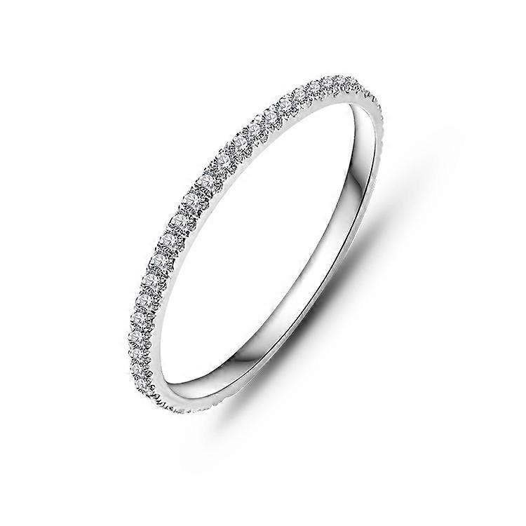 Silver Diamond Stackable Ring Women's Eternity Ring