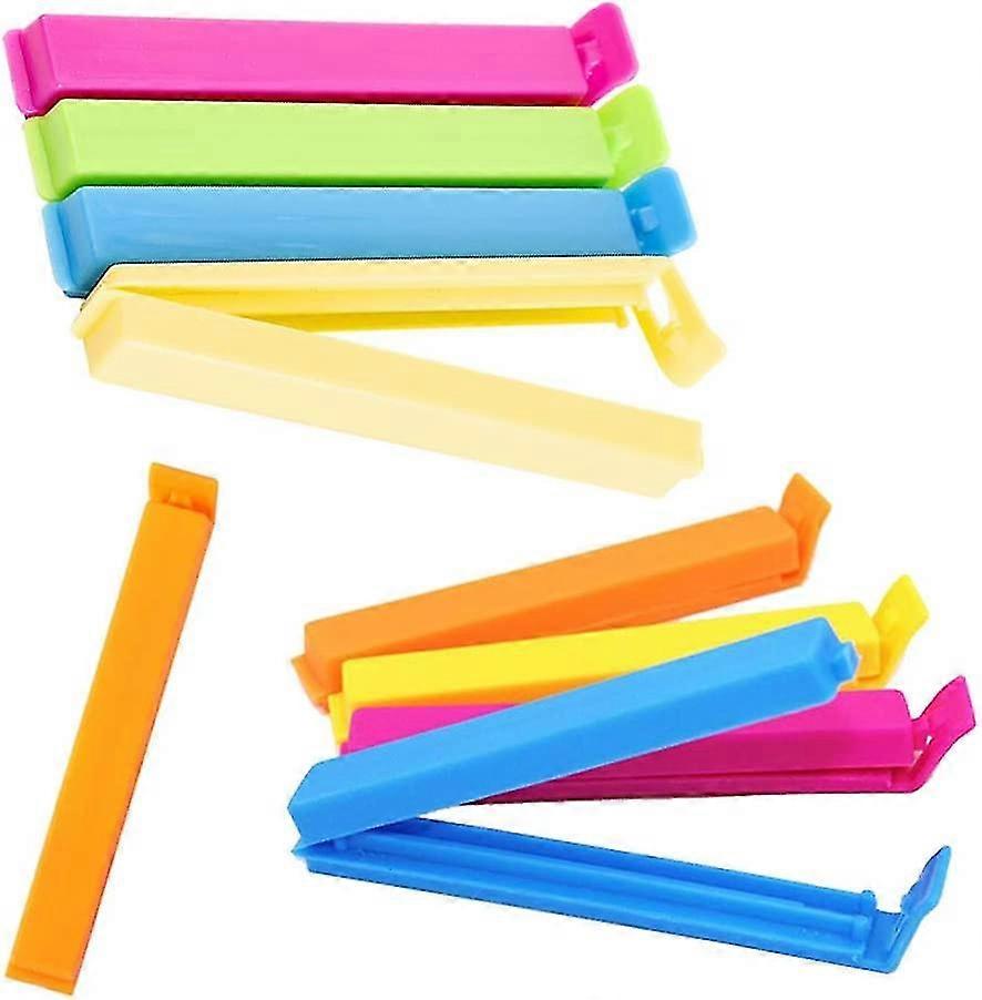 Closure Clips,24 Pcs Closure Clips Bag Clips Food Bag Pouch Clips Random Color Plastic Sealing Clips 11cm
