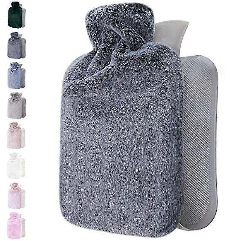 Hot Water Bottle, Plush Soft Rubber Hot Water Bottle, Hand Warmer with Pure Plush