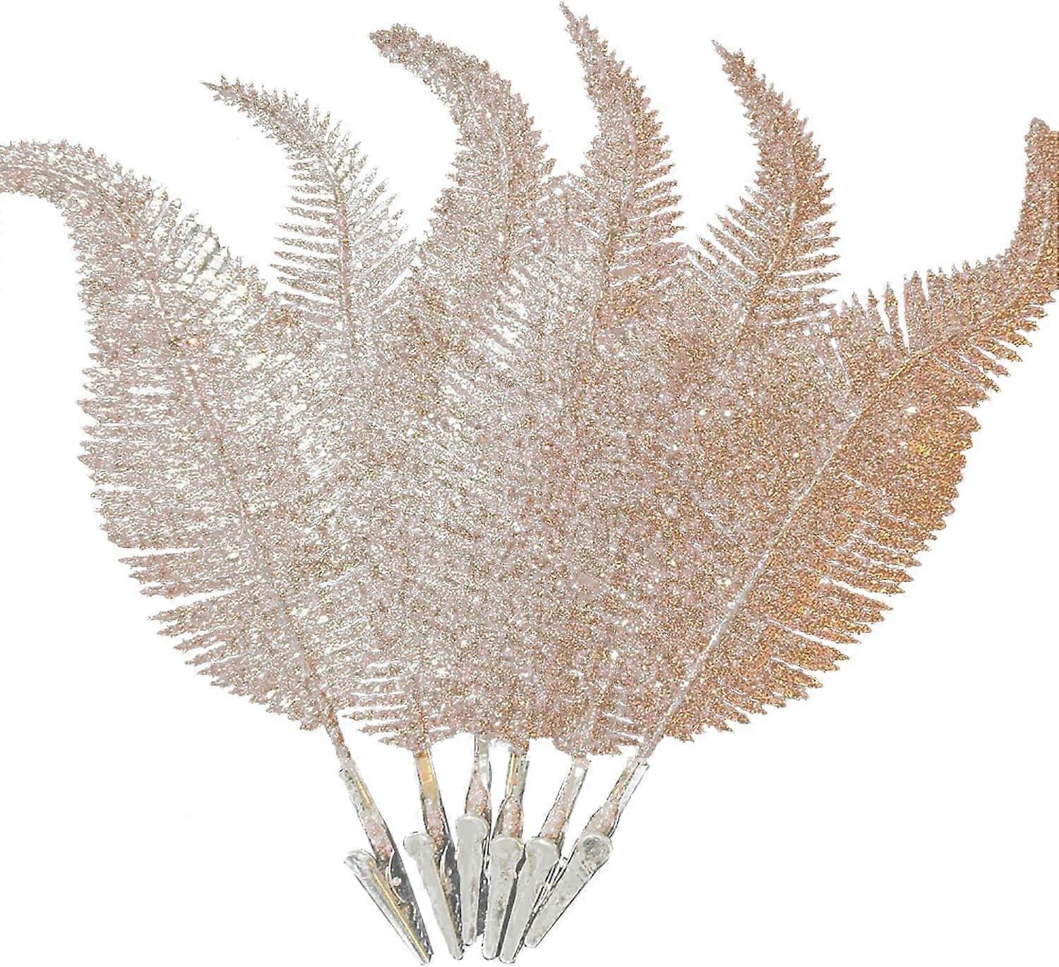 6 Pcs Christmas Glitter Feathers