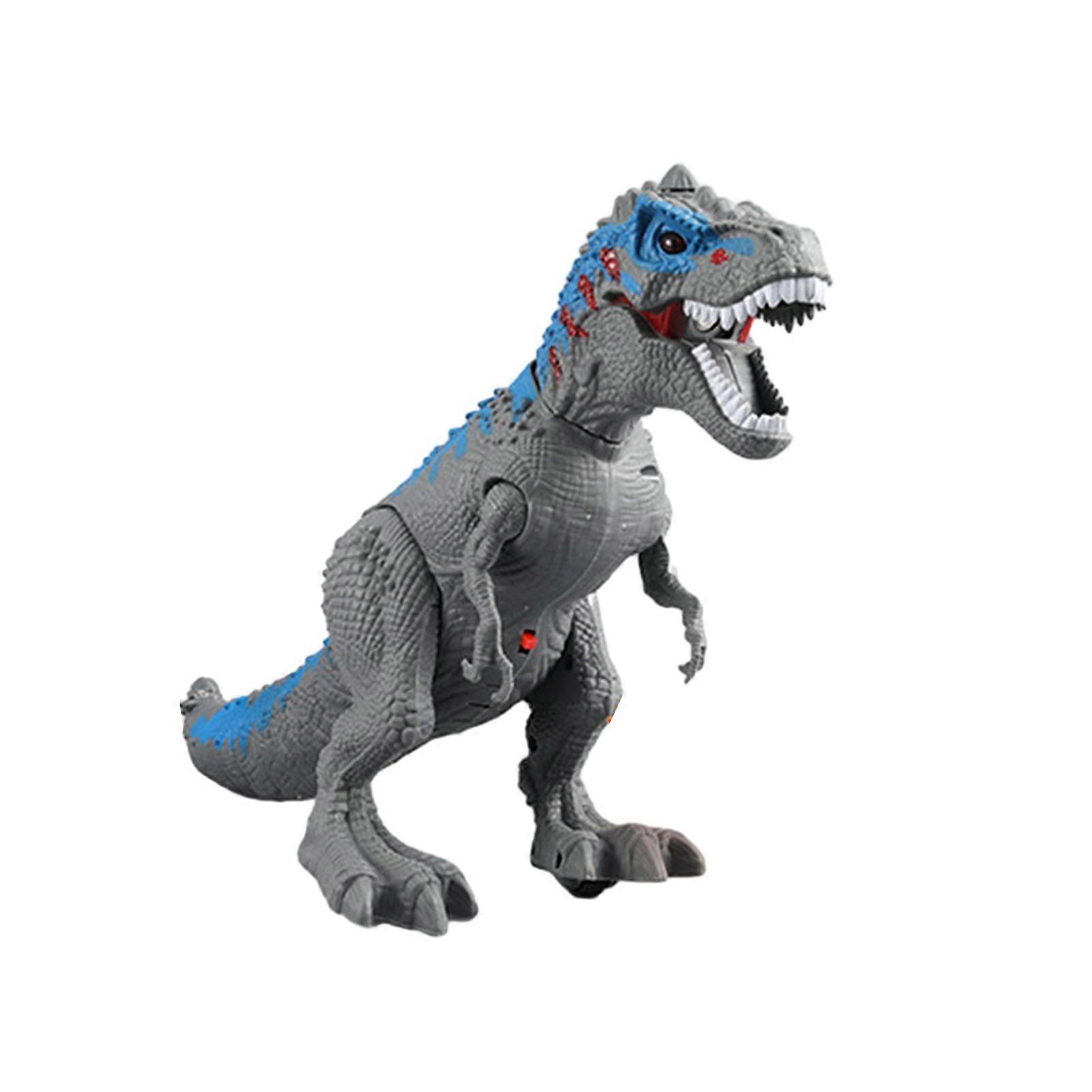 Electric Dinosaur Model Toy with Light & Sound Effect Battery Powered Realistic Dino Animal Figurine Movable Joint & Spray Dinosaur Simulation Statue