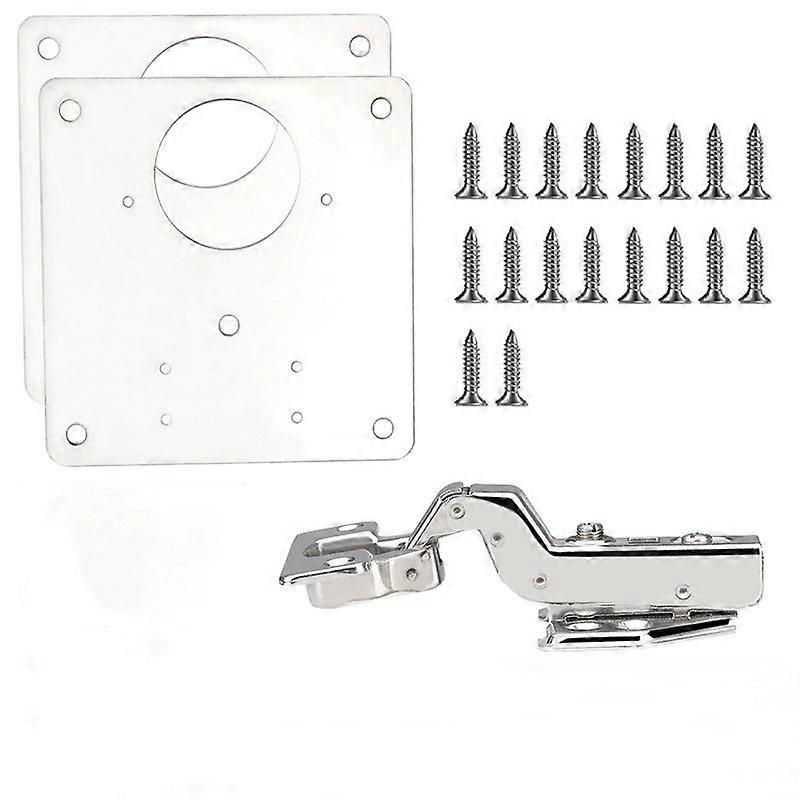 Cabinet Hinge Repair Plate - Stainless Steel Kitchen Brackets with Fixing Screw, Concealed Hinge Repair Kit