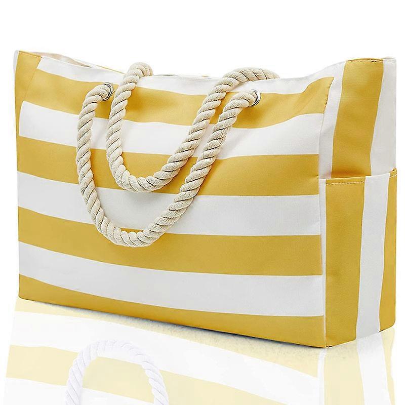 Beach Bag For Women Large Beach Tote Bag, Waterproof Sandproof Beach Bag With Zipper, Large Swim Pool Beach Tote