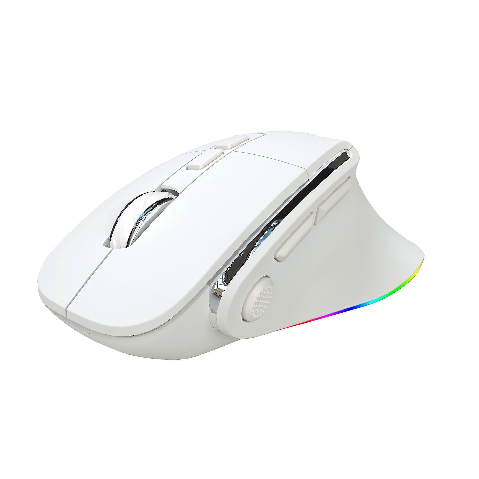 White Rechargeable Wireless Dual-Mode Bluetooth Mouse
