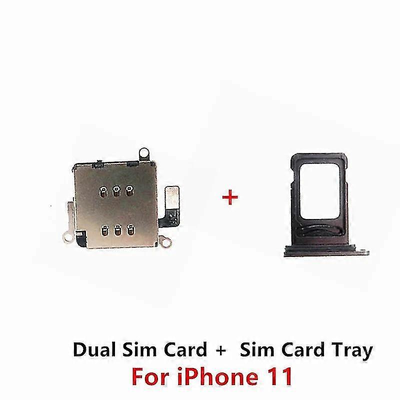Sim Card Reader compatible with Iphone Xr Dual Sim Card Reader Connector Ribbon Flex Cable compatible with Iphone 11 Sim Card Tray Slot Holder