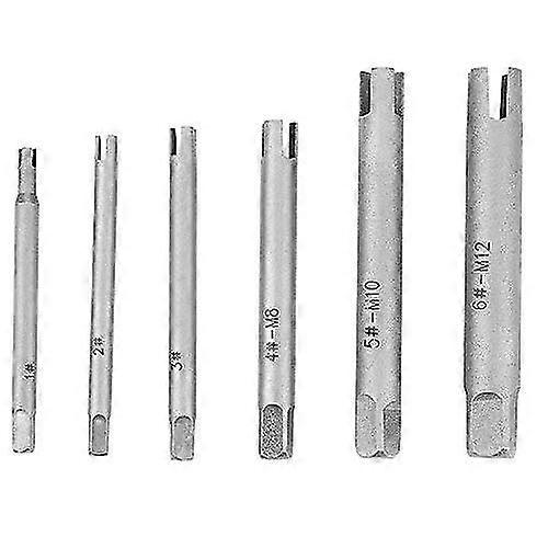 4 Flute Tap Extractor, Tapping Extractor Screw Extractor Steel Broken Head Taps Remover Stripped Screw Tap Extractor Set(6-piece Set)
