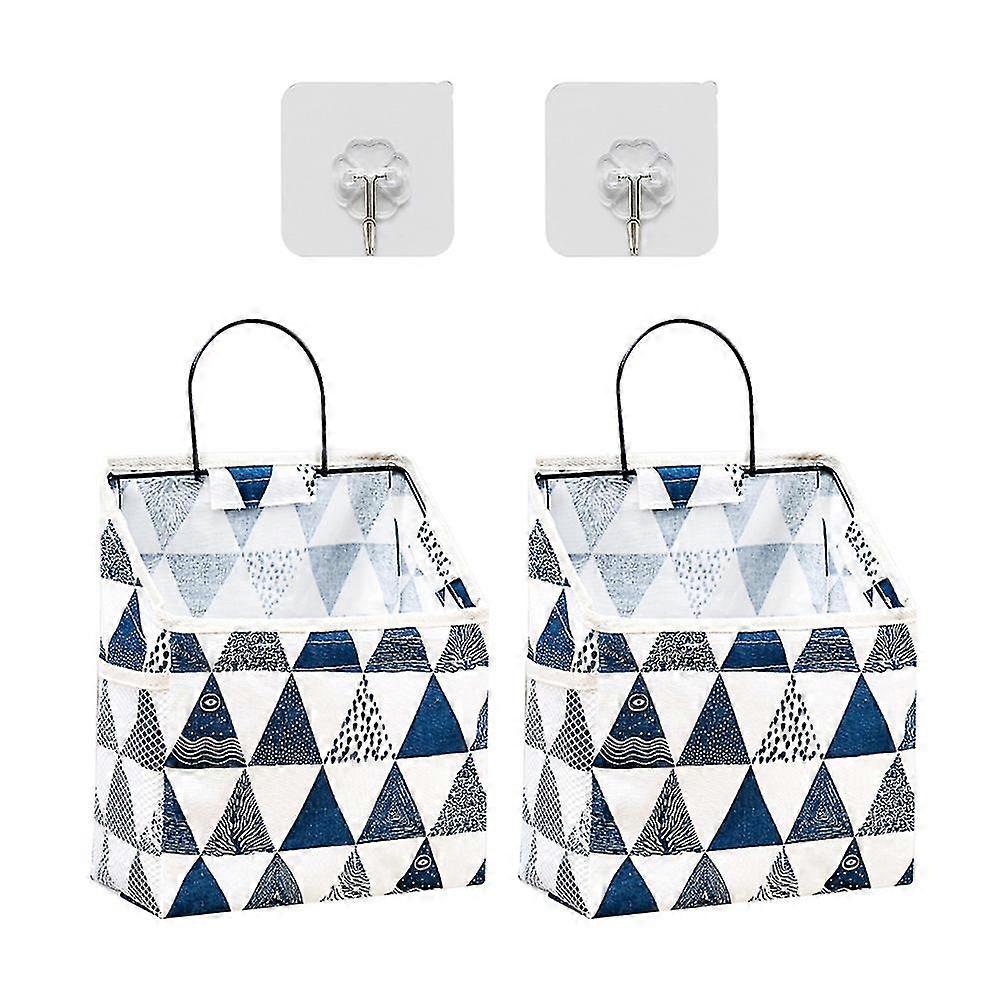 2pcs Dormitory Bedside Storage Hanging Bag, Bed Finishing Hanging Basket Storage Bag