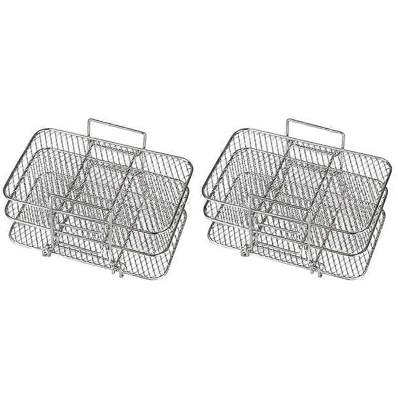 2X Air Fryer Rack for Ninja Dual Air Fryer 304 Stainless Steel Multi-Layer Dehydrator Rack Toast Ra