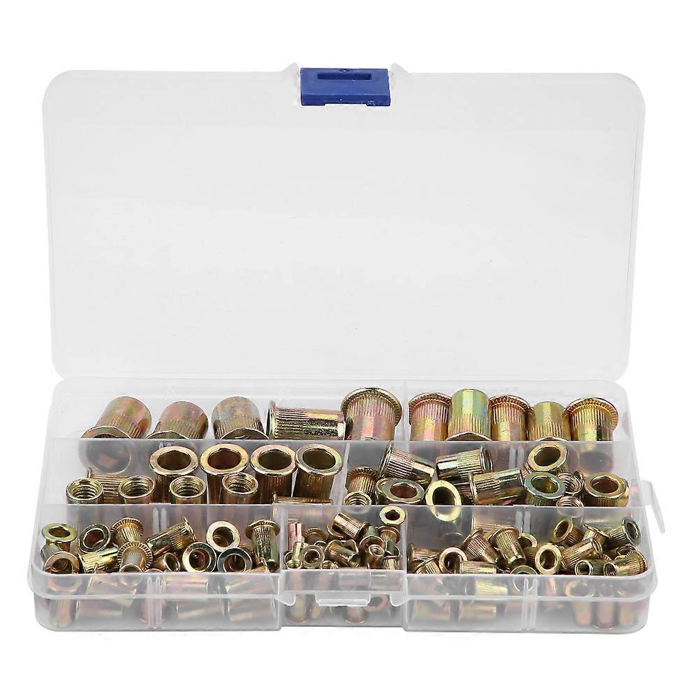 150pcs M3/M4/M5/M6/M8/M10/M12 Carbon Steel Flat Head Threaded Blind Rivet Nut Insert Rivnut