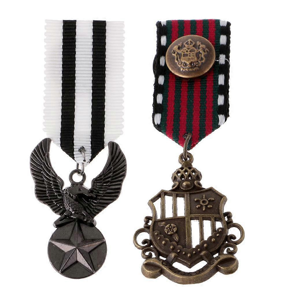 2 Stück Uniform Medaille Star Eagle Brosche Streampunk Gothic Brosche Abzeichen