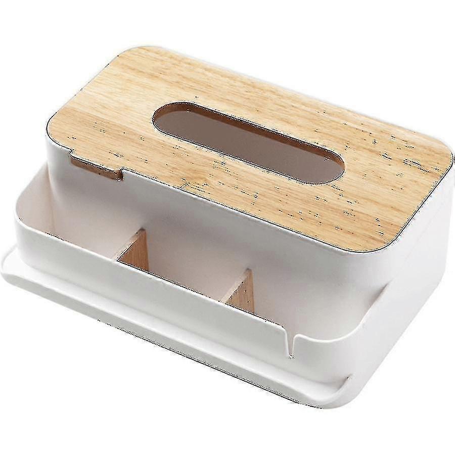Wooden Cover Tissue Box Paper Box Multi-function Storage Box